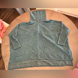 Impressions Women's Dark Teal Green Oversized Turtleneck Sweater, size 1X